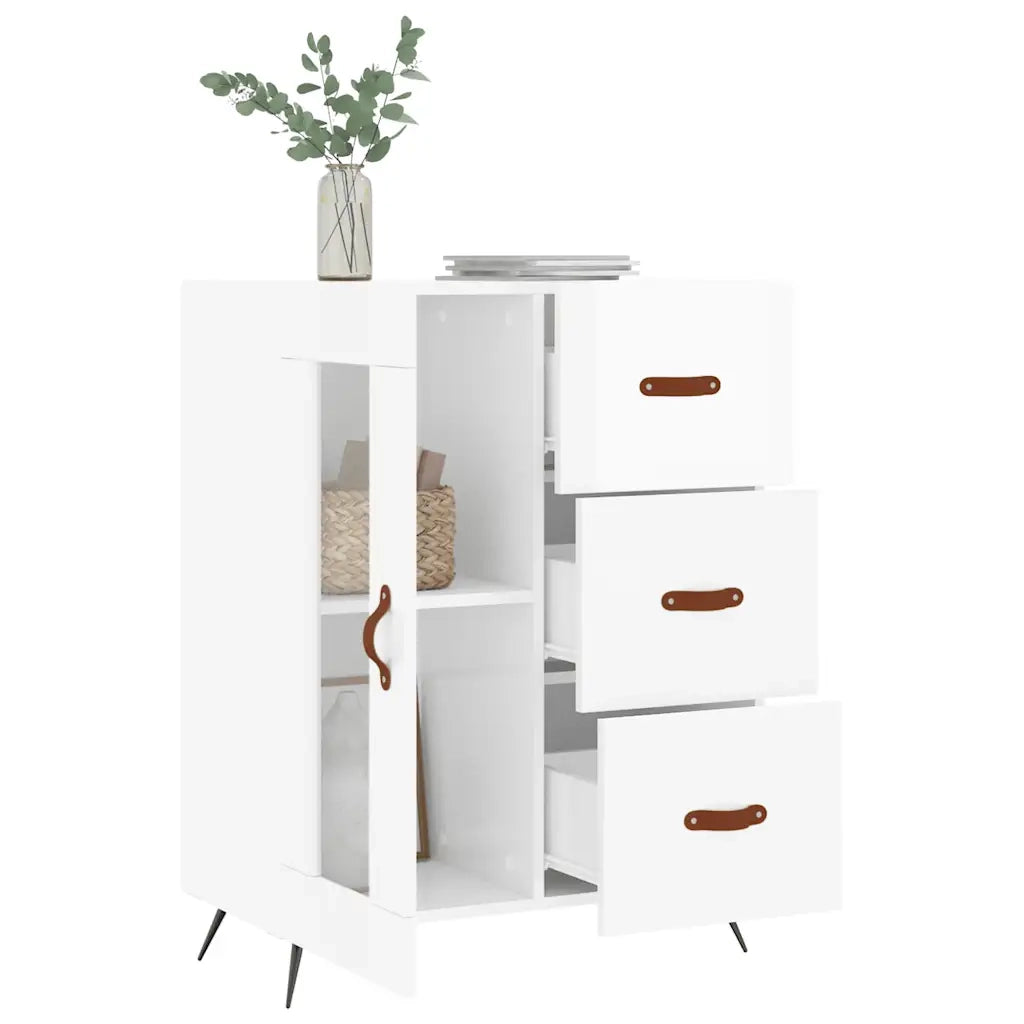 Credenza 69,5x34x90 cm in Legno Multistrato Bianco Lucido 828014