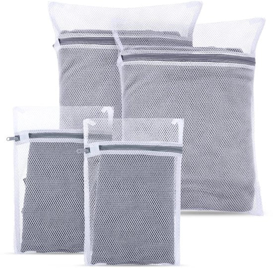 4 Set di Tasche da Lavoro in Mesh con Cerniera - 30 x 20 cm / 40 x 30 cm - Intimo / Sotto il Vestito / Calze - Poliestere Duraturo - Protezione contro la Discolorazione - Sacchetto per Lavatrice