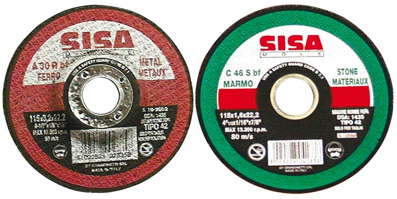Sisa Mole DISCO ABRASIVO PIANO  per ferro Ø mm. 115x1,0x22,2 50.00 pz