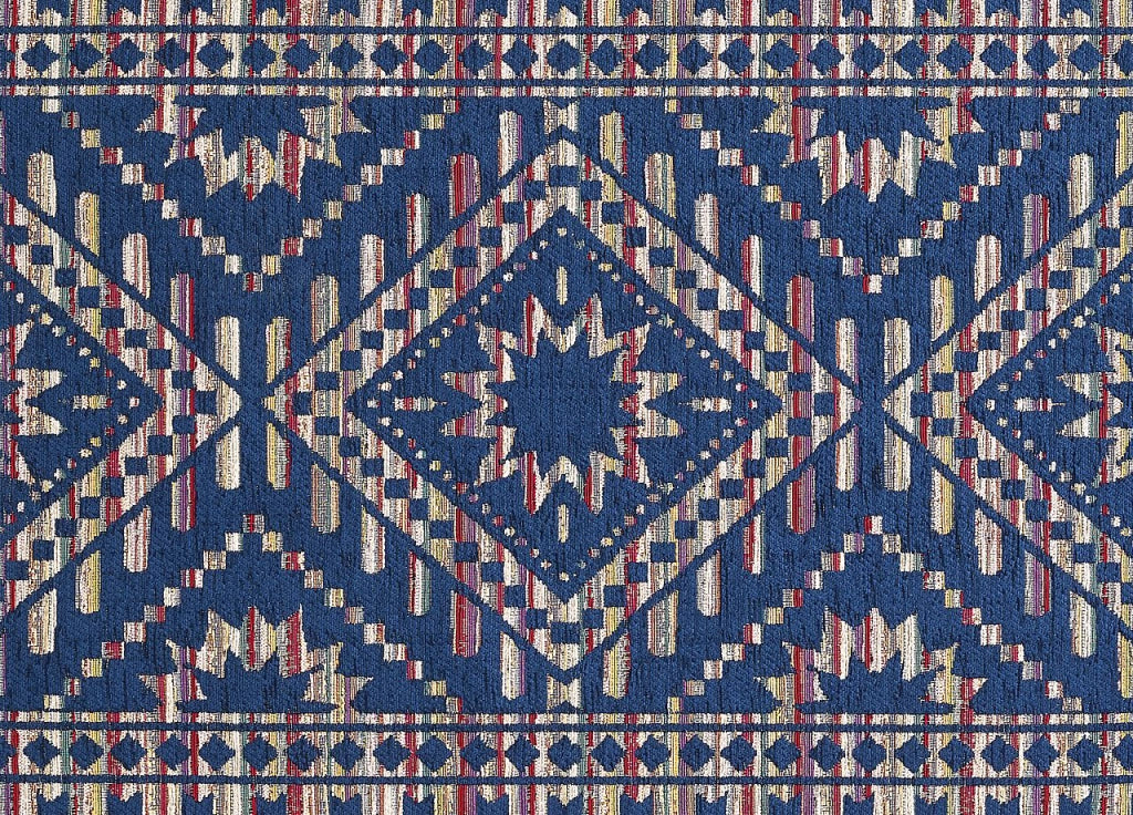 Tappeto Arredo Salotto Antiscivolo Scendiletto Camera Dis. Kenya By Suardi - 65x110 - Blu