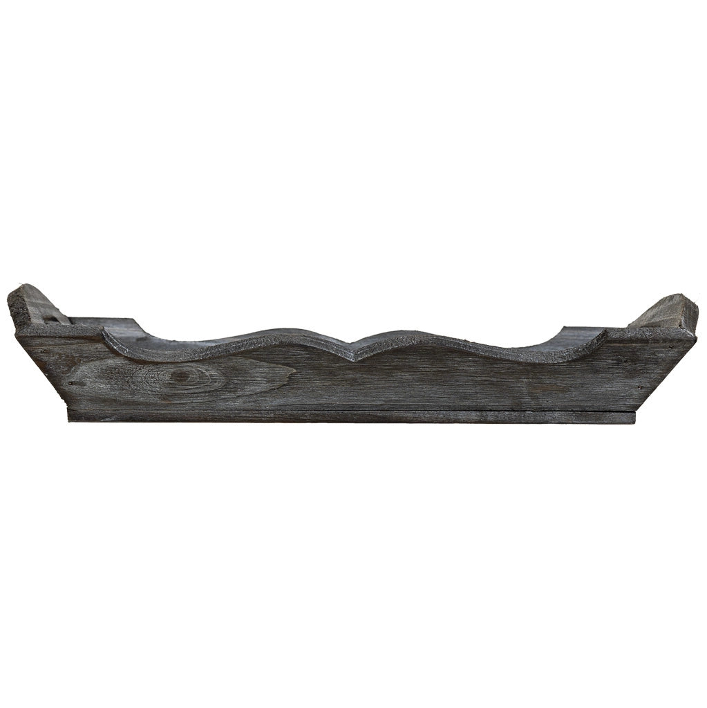 Vassoio in legno grigio 32x20x4/6,5h