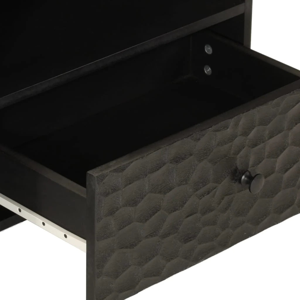 Mobile TV multimediale mensola TV credenza TV sala da pranzo soggiorno camera da letto 80 x 33 x 46 cm legno massello di mango nero 02_0026250