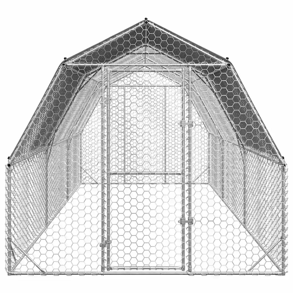 vidaXL Recinto per Polli con Tetto 2,5x6x2,25 m in Acciaio Zincato