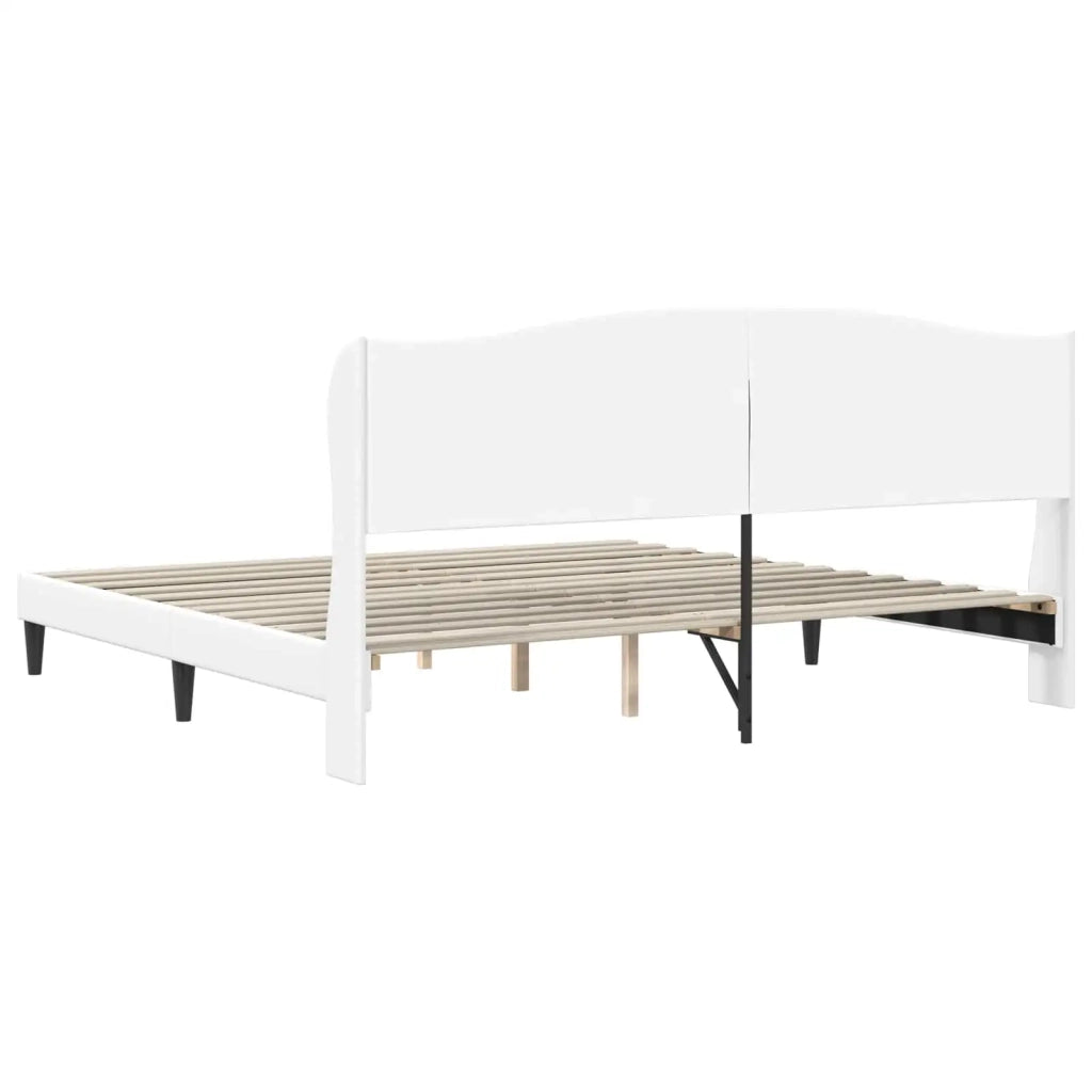 Struttura del letto con testiera Bianco 180 x 200 cm Similpelle
