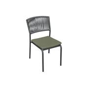 Sedia Modena Set B Alluminio Antracite E Corda Verde Moia