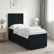 Letto box spring con materasso Nero 80 x 200 cm Tessuto 3453762
