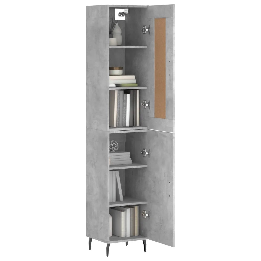 Credenza | Madia | Buffet da pranzo | Armadio da pranzo Grigio Cemento 34,5x34x180 cm in Legno Multistrato