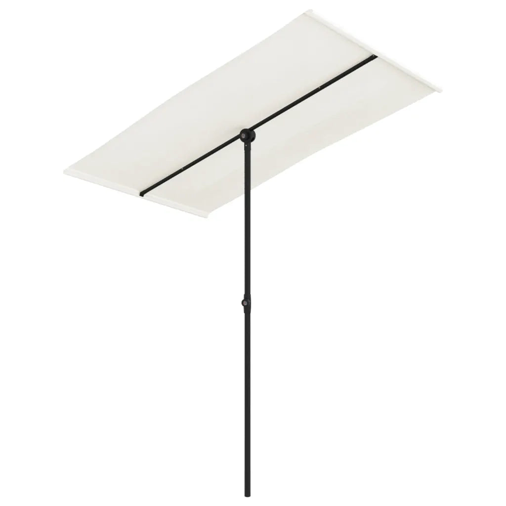 Ombrellone da Esterni-Ombrello da giardino Palo in Alluminio 180x110cm Bianco Sabbia