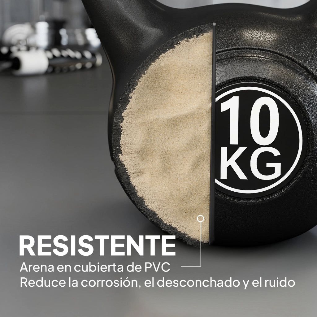 Kettlebell da 10 kg per Allenamento ¨C zephmum ¨C Nero 25x19x28 cm