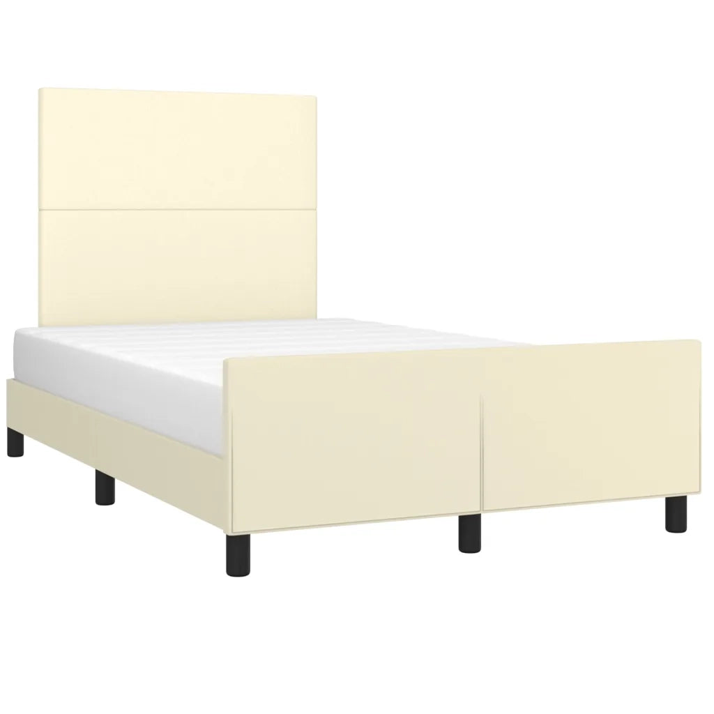 Giroletto con Testiera Crema 120x200 cm in Similpelle