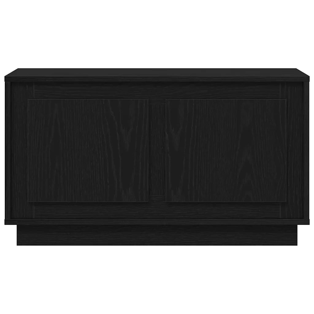 Mobile TV rettangolare moderno 80 x 35 x 45 cm pratico vano contenitore legno ingegnerizzato di rovere nero 02_0051816