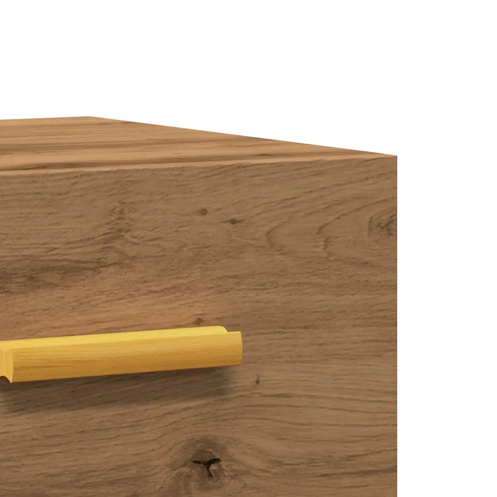 vidaXL Comodino a Muro Rovere Artigianale 35x35x20 cm
