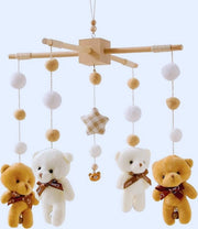 Wieg Mobili in Legno per Bambini con Giocattoli e Ventilatore – Culla Mobili per Bambini che Rota per la Camera dei Bambini - Ideale per Neonati
