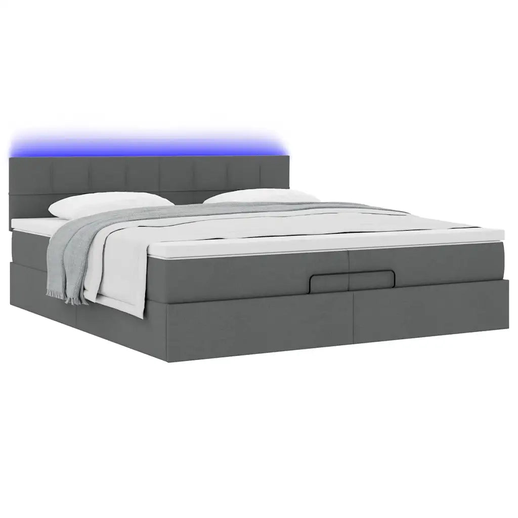 Struttura Letto Pouf con Materassi 200x200 cm in Tessuto 3312334