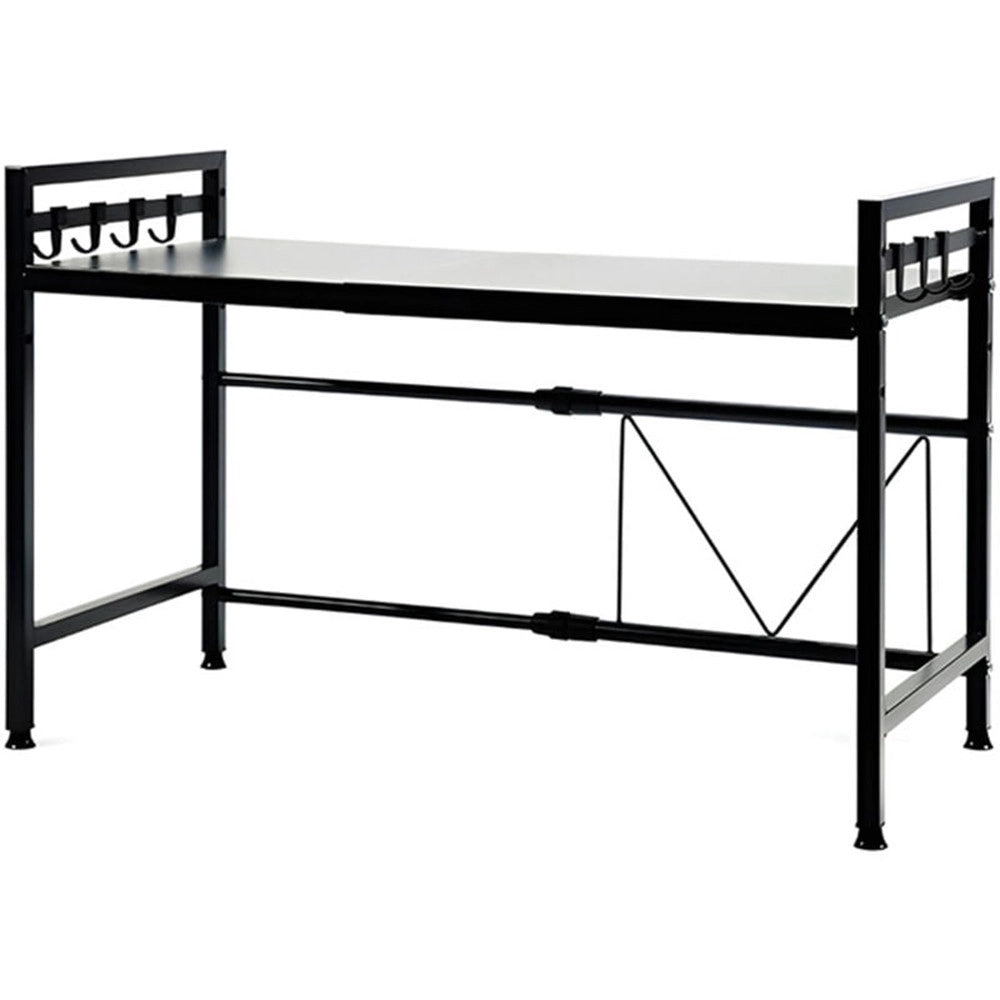 Trade Shop - Mensola Allungaile Da 40-65cm Salvaspazio Con 8 Ganci Per Appendere Utensili Arredo Casa -