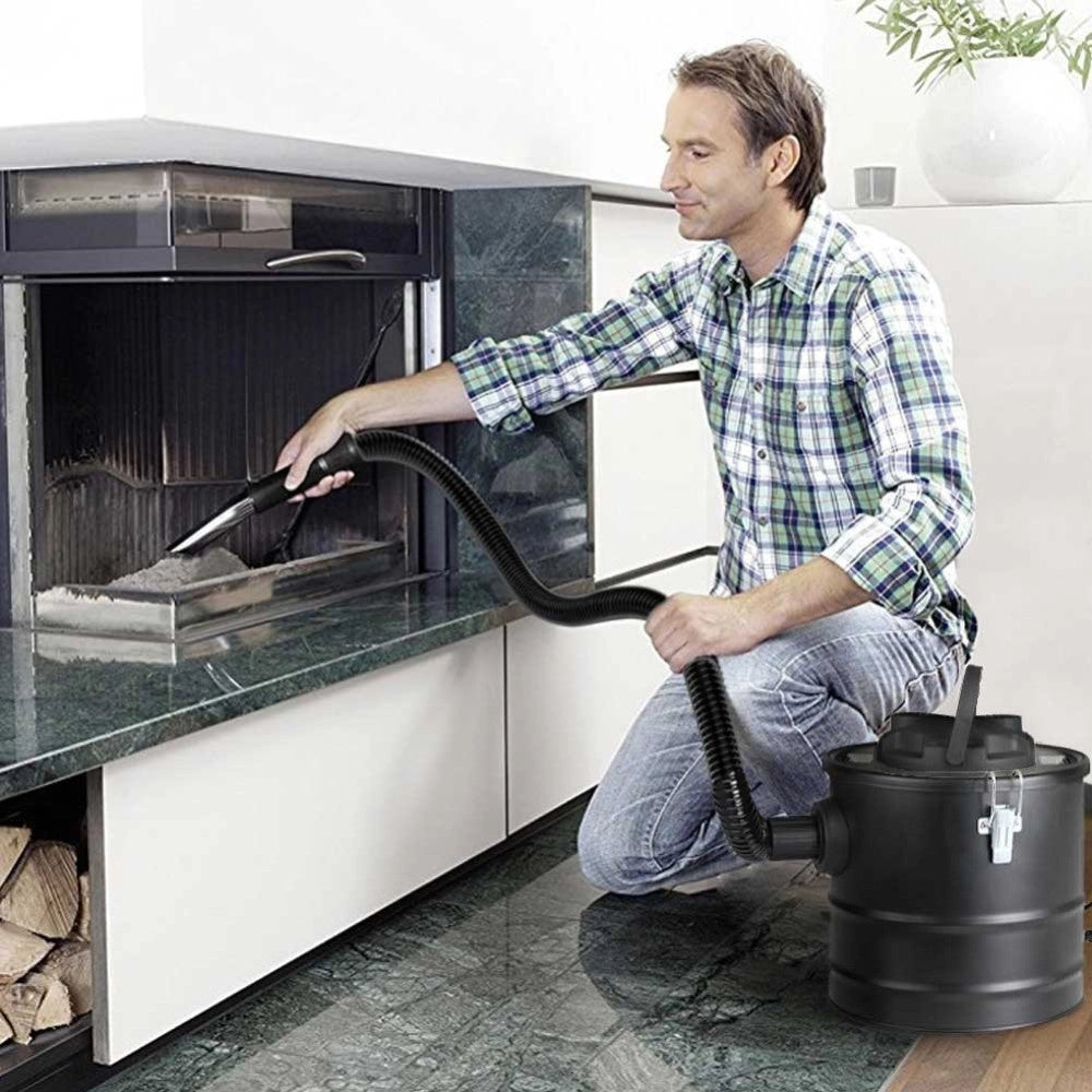 Trade Shop - Bidone Aspiracenere Elettrico 1000w Aspirapolvere Aspira Cenere Stufa Pellet 18l -