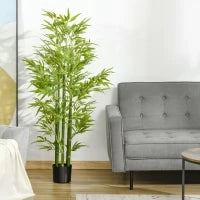 Pianta Finta di Bambù Alta 150cm con Vaso Incluso per Interno ed Esterno