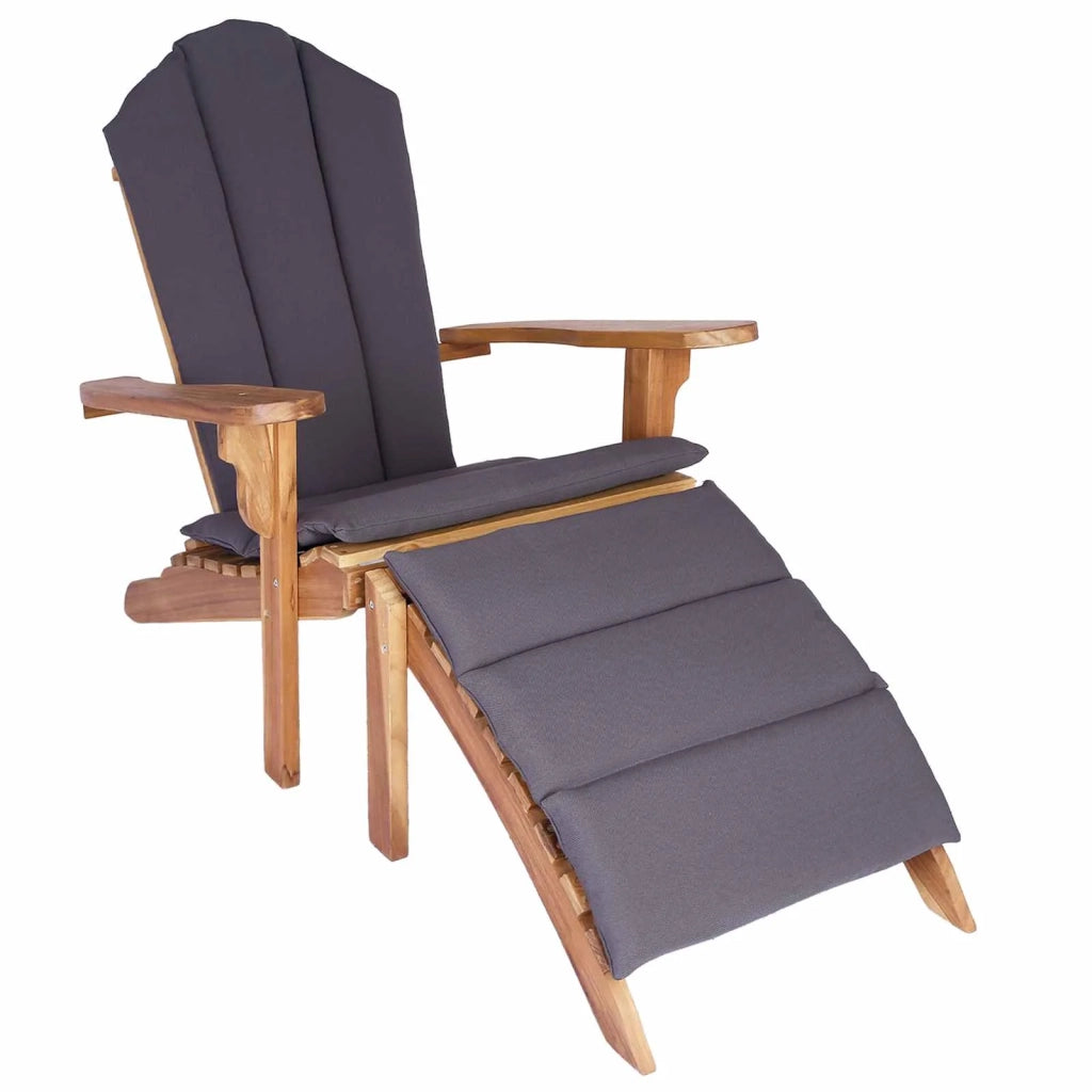 Sedia Adirondack da Giardino con Poggiapiedi Naturale 42041354