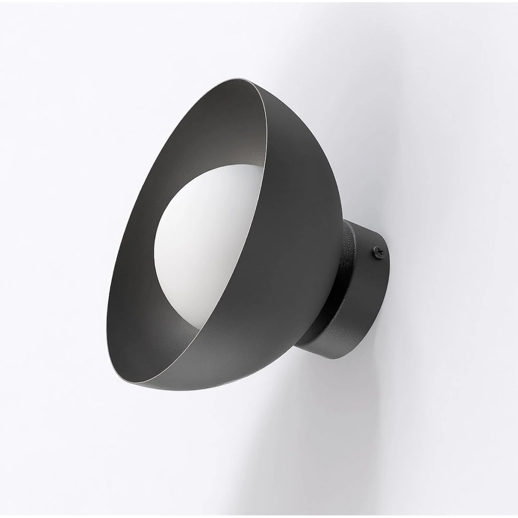 Lampada da parete Bibi in acciaio nero e vetro