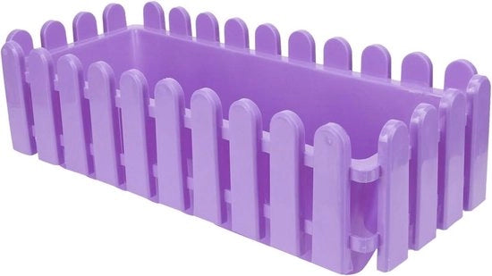 Hek bloempotten rettangolari in plastica per piante grasse e vasi decorativi - viola.