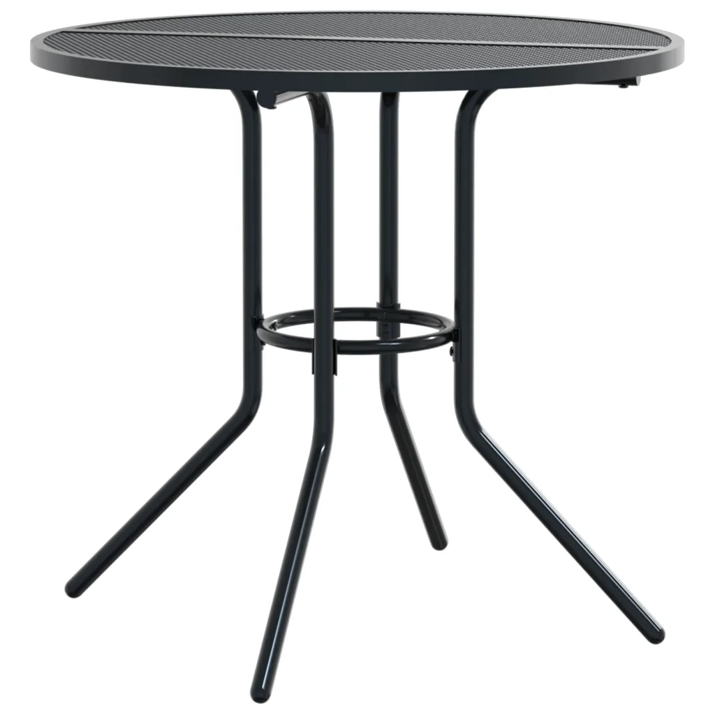 Set Sedie Giardino Impilabili 5 pz | Sedie da Esterno Antracite Acciaio Verniciato