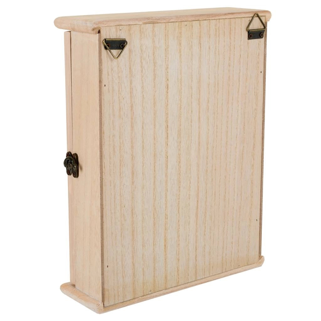 Scatola chiavi legno griglia marrone 24x7.5x30h cm