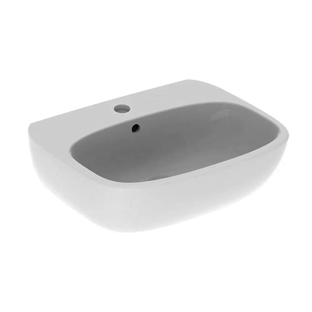 Lavabo con colonna Geberit 50 cm bianco lucido  Fantasia