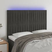 Testiera a LED-Testata con LED Grigio Scuro 144x5x118/128cm in Velluto 247608