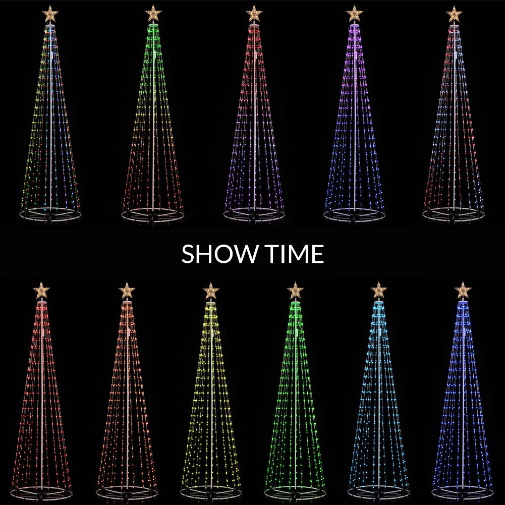 Albero Natale Luminoso 280 cm Smart Control con APP 432 LED Luci per Esterno