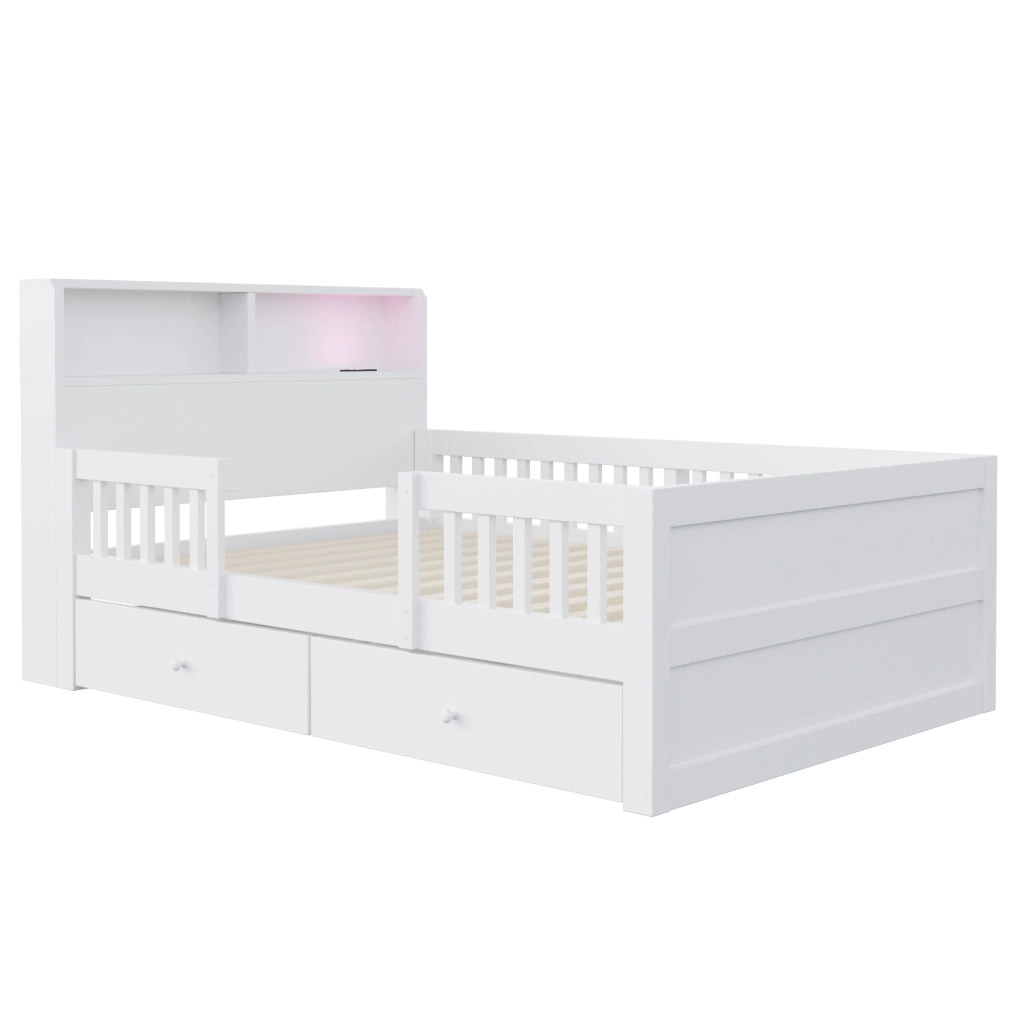 LETTO multifunzione 90x190 cm bianco in legno di pino