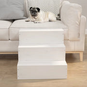 Scala per Animali Bianca 40x37,5x35cm in Legno Massello di Pino cod mxl 46057