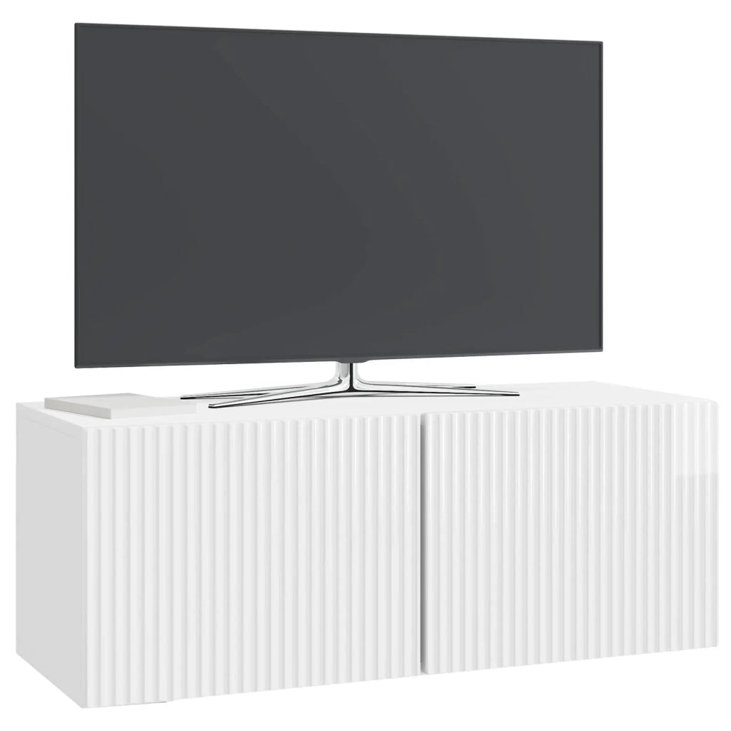 Mobile Porta TV da Muro Bianco Lucido 78,5 x 31 x 30 cm