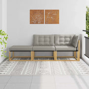 Set di divani da esterno-Sofa da giardino con cuscino Bianco e Grigio Chiaro