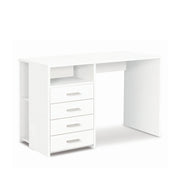 Scrivania 4 Cassetti L120 In Kit Bianco Fiammato cm 120x55x76h - Sarmog