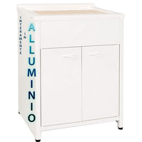 Mobile Lavatoio da Esterno in Polipropilene e Alluminio 60x45x83 cm Bianco