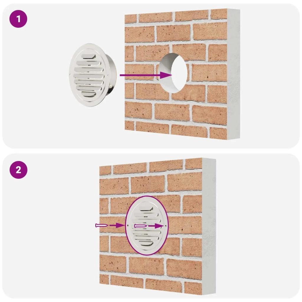 Coperture per ventilazione d'aria 4 pz Argento 80 mm CFW4020369