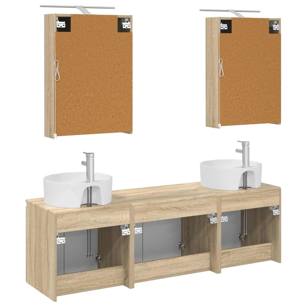 Set di Armadi da Bagno 5 pcs Rovere Sonoma Legno ingegnerizzato 3406433