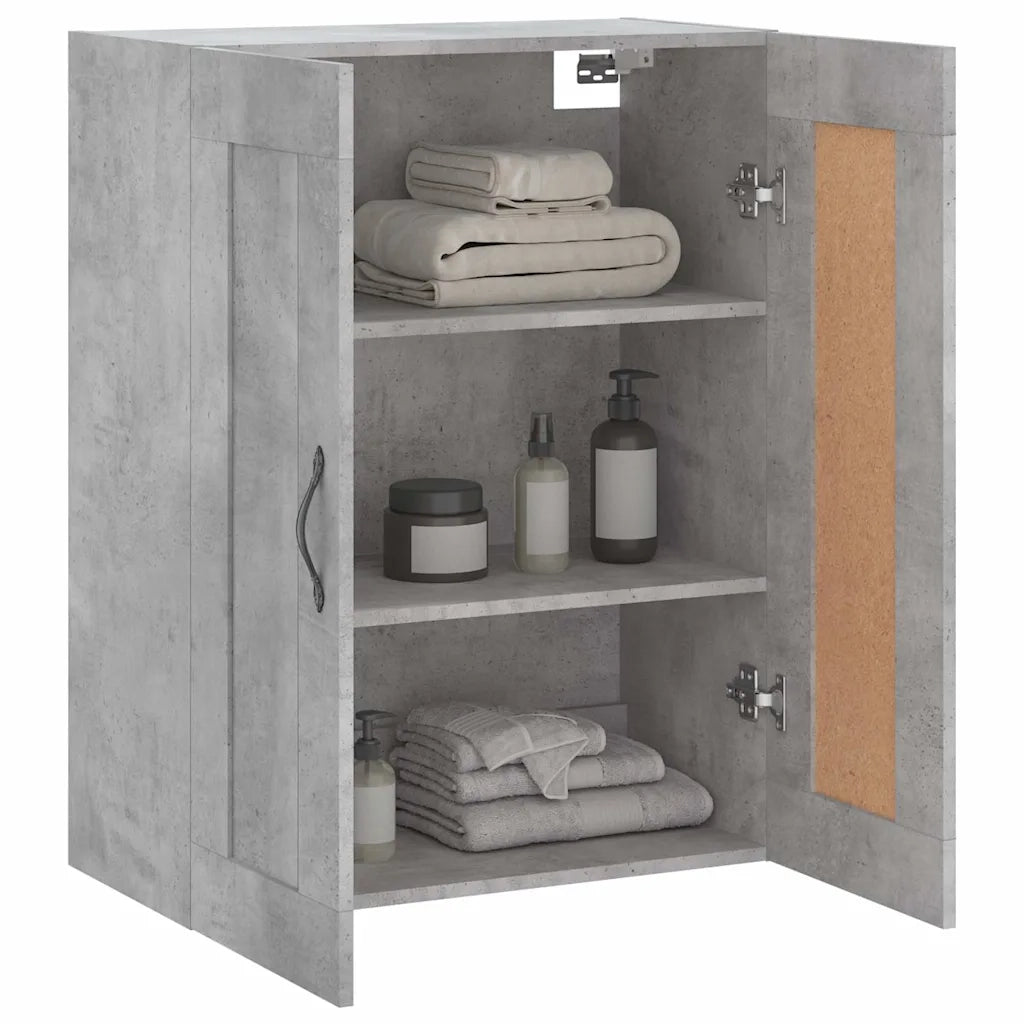 Mobile a Parete Grigio Cemento 69,5x34x90 cm Legno Multistrato 830376