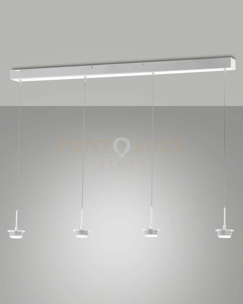 3804-48-102 MONTATURA BIANCA COMPLETA LINEARE A LED CCT 2700K - 3000K - 4000K- 28W - 3000 lm 4 LUCI DIMMERABILE