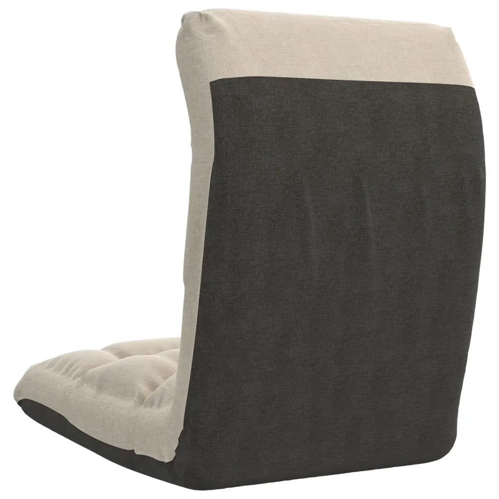 Sedia a Sdraio da Terra Pieghevole Crema in Tessuto CFW3750055