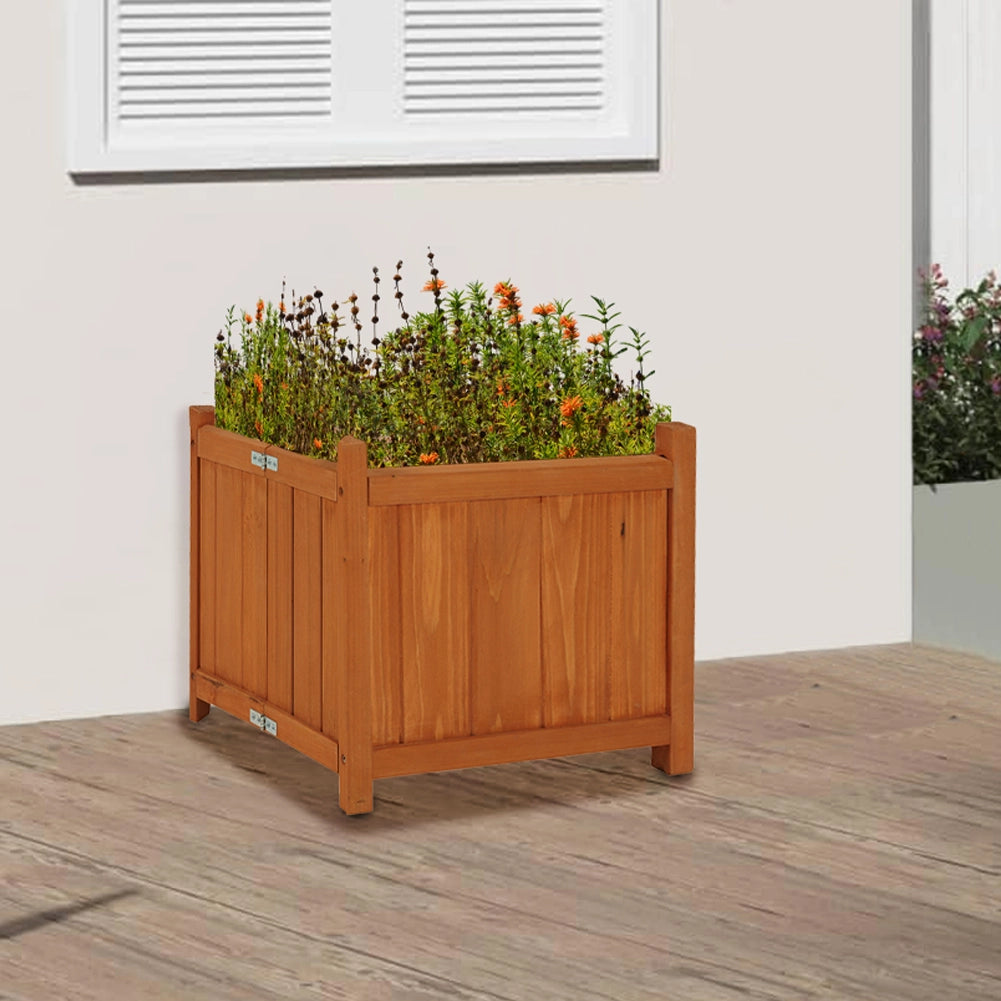 Fioriera in Legno Pieghevole Vaso per Fiori Piante da Esterno Giardino 38x38x35cm