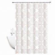 Trade Shop - Tenda Doccia Antimuffa Impermeabile 240x200cm Anelli Bianca Maiolica Fiori 69512 -
