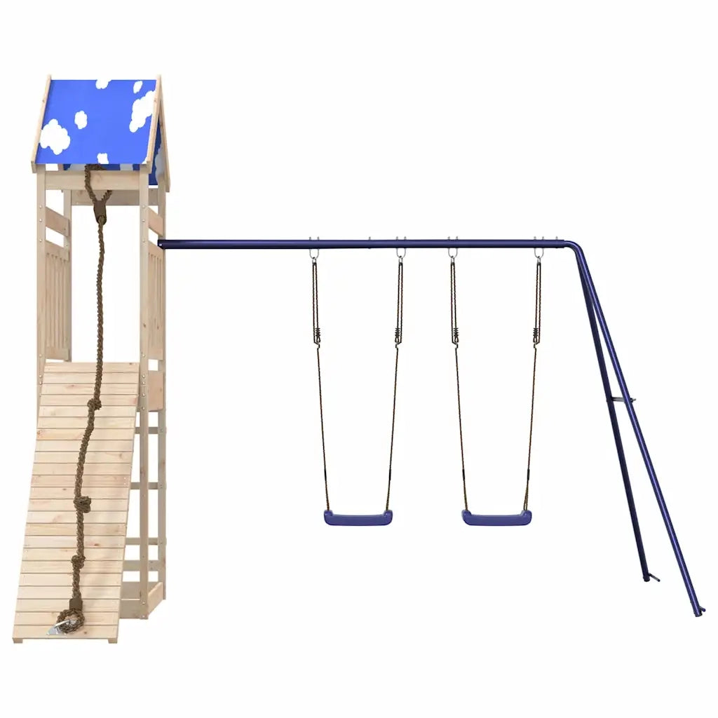 Set da Gioco da Esterno in Legno Massello di Pino