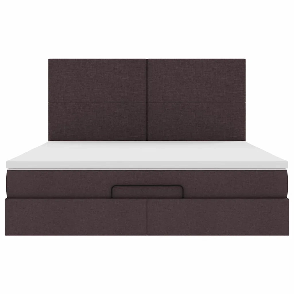 Struttura Letto Pouf con Materasso 160x200 cm in Tessuto 3313088