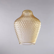 Diffusore In Vetro Soffiato Ambra Decoro In Rilievo
