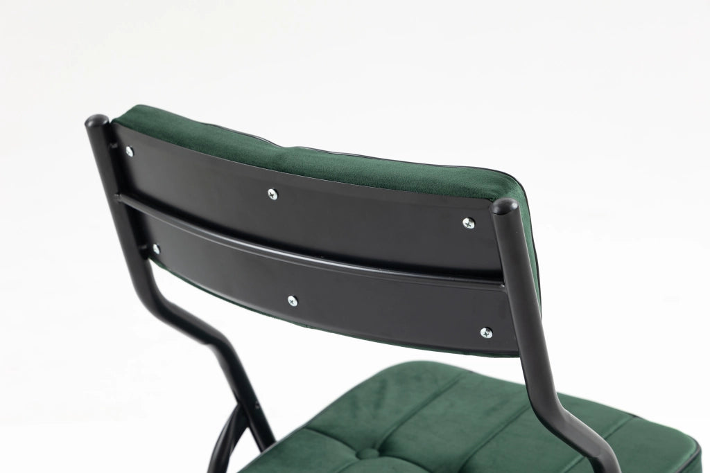 SEDIA PIEGHEVOLE IMBOTTITA Set da 2 pezzi Verde in acciaio e velluto