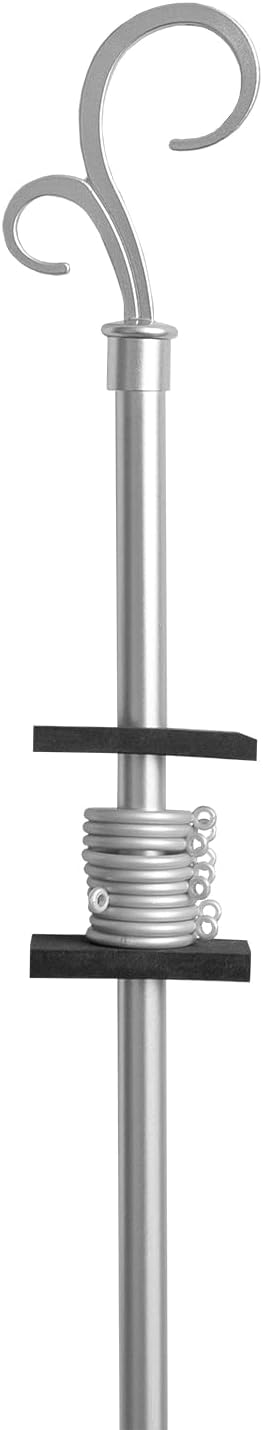 Bastone Tenda Ferro Estendibile 120-210 Asta Anelli Scorritenda Moderno Grigio