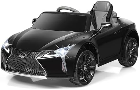 Lexus Auto Elettrica per Bambini, Macchina Elettrica Cavalcabile con Telecomando Luci LED Luminose Musica e Storie, 3-5 km/h, per Bambini 37-96 Mesi (Nero)