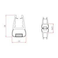 Kit 2 Pezzi Guarnizione Magnetica Per Box Doccia Vetro 6-8mm