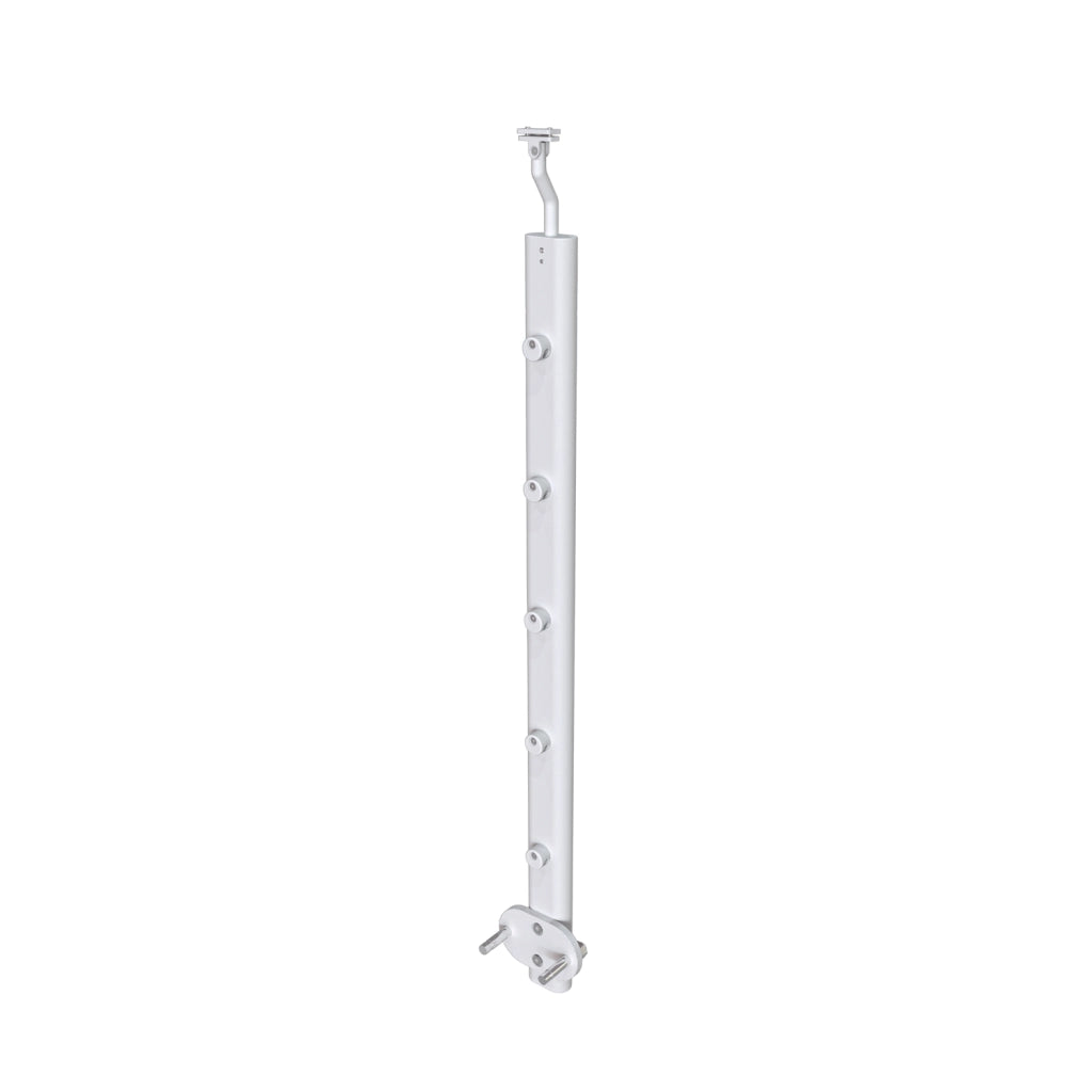 Ringhiera Parapetto in Alluminio Argento Opaco 100x100cm per interni ed esterni a Fissaggio a Parete